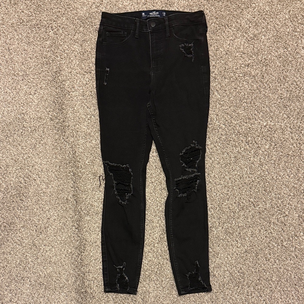 Hollister Black Distressed Skinny Jeans